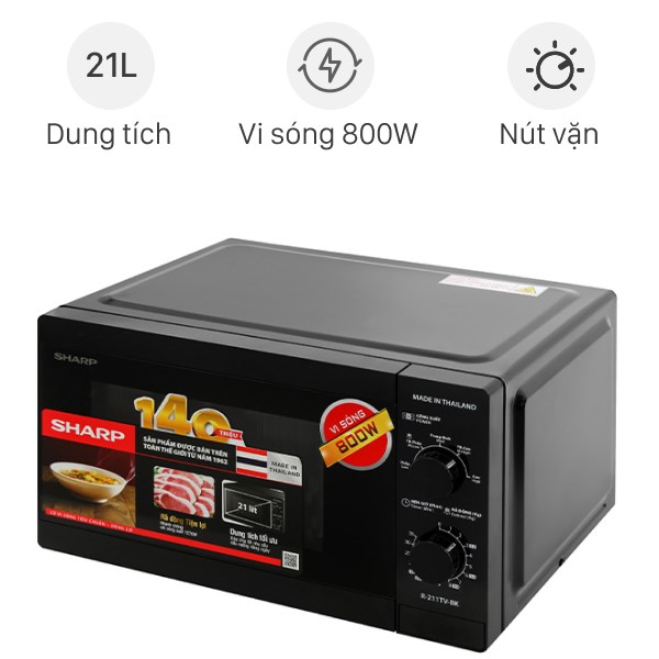 Lò Vi Sóng Sharp R - 211Tv - Bk 21 Lít