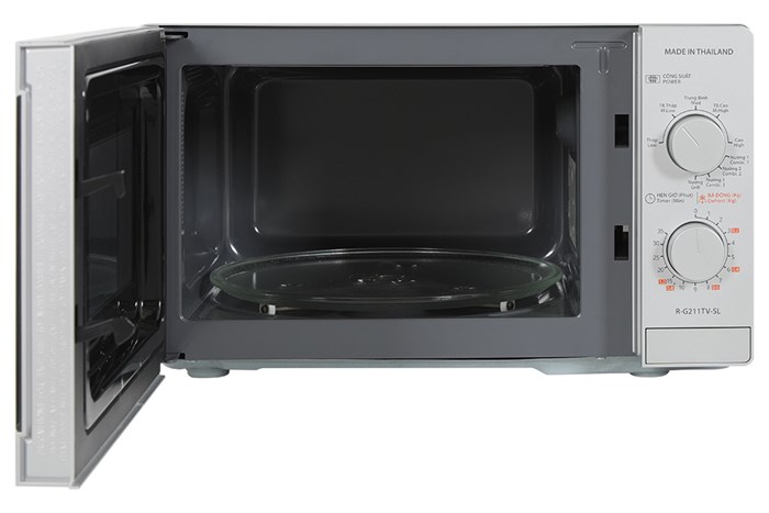 Lò vi sóng có nướng Sharp R-G211TV-SL 21 lít Màu Bạc