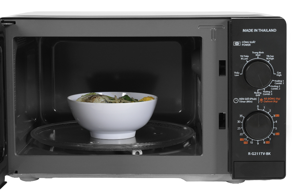 Lò vi sóng có nướng Sharp R-G211TV-BK 21 lít Màu Đen