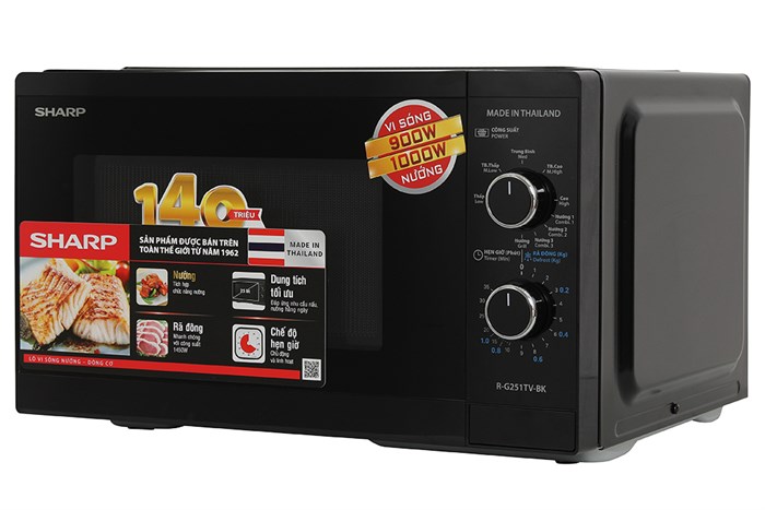 Lò vi sóng có nướng Sharp R-G251TV-BK 25 lít Màu Đen