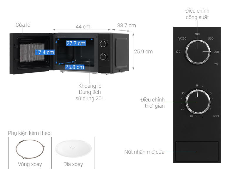 Lò vi sóng Samsung MS20A3010AL/SV 20 lít