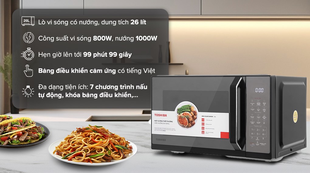 Lò vi sóng có nướng Toshiba MW3-EG26PE(BM)VN 26 lít