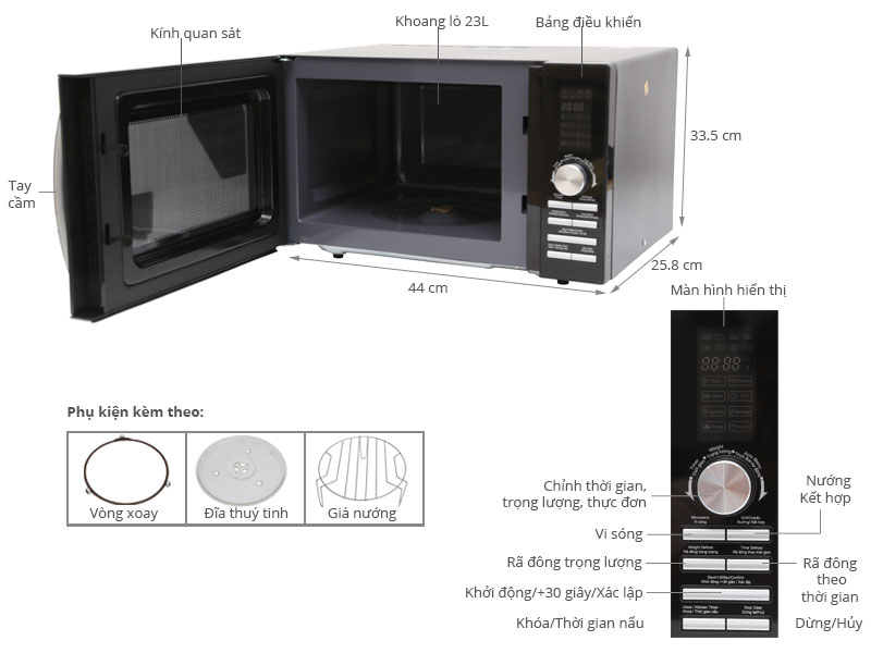 Lò vi sóng Sanyo EM-G3850V 23 lít