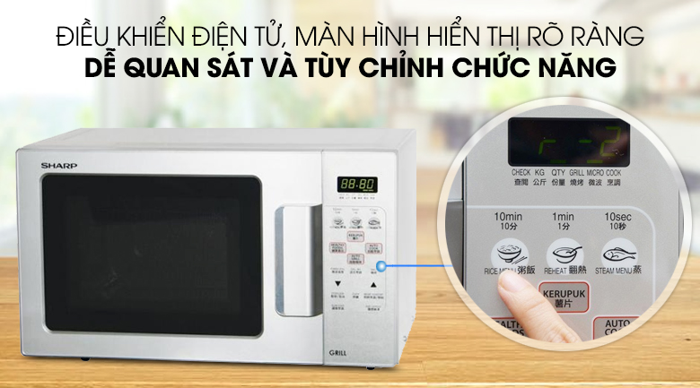 Lò vi sóng có nướng Sharp R-678VN(S) 20 lít - 11