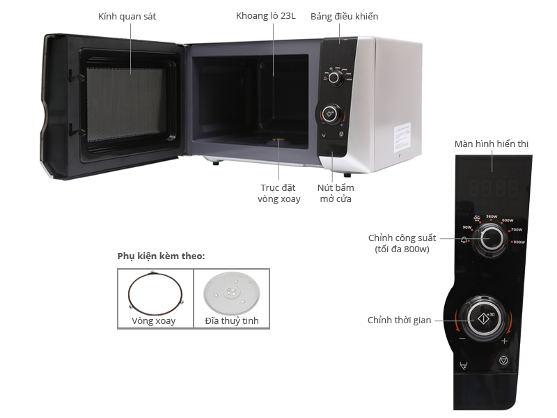 Lò vi sóng Electrolux EMS2327S, 23 lít
