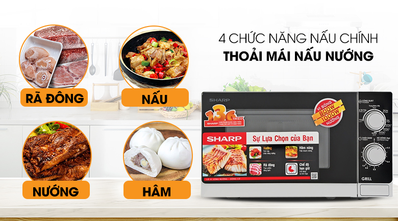 Lò vi sóng có nướng Sharp R-G222VN-S 20 lít - 10
