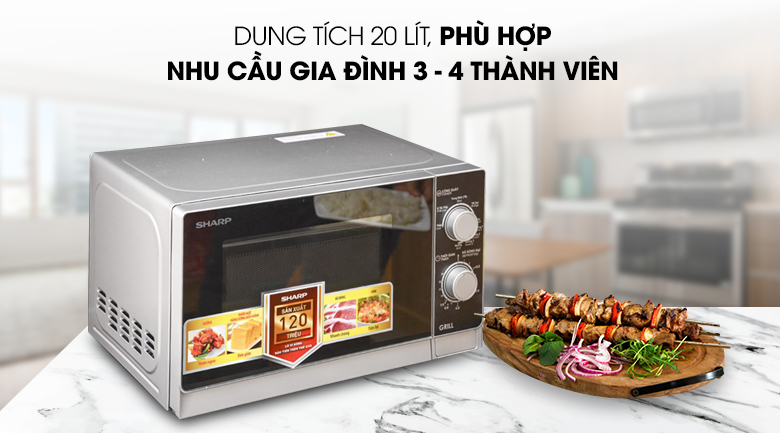 Lò vi sóng có nướng Sharp R-G222VN-S 20 lít - 9