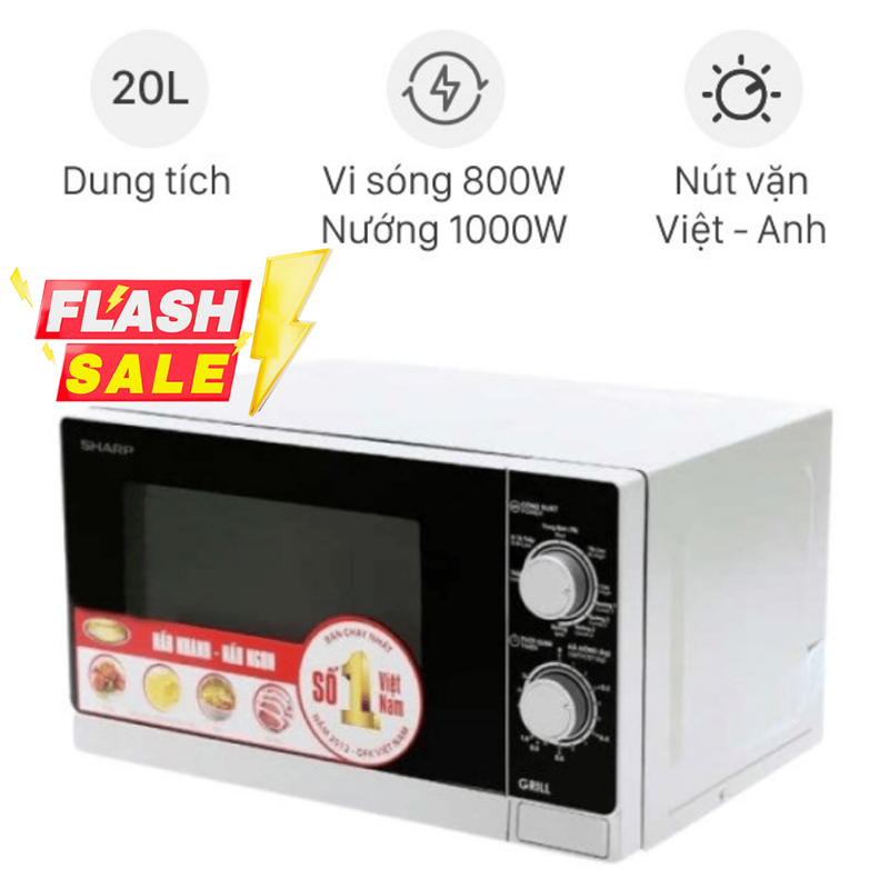 Lò vi sóng có nướng Sharp R-G222VN-S