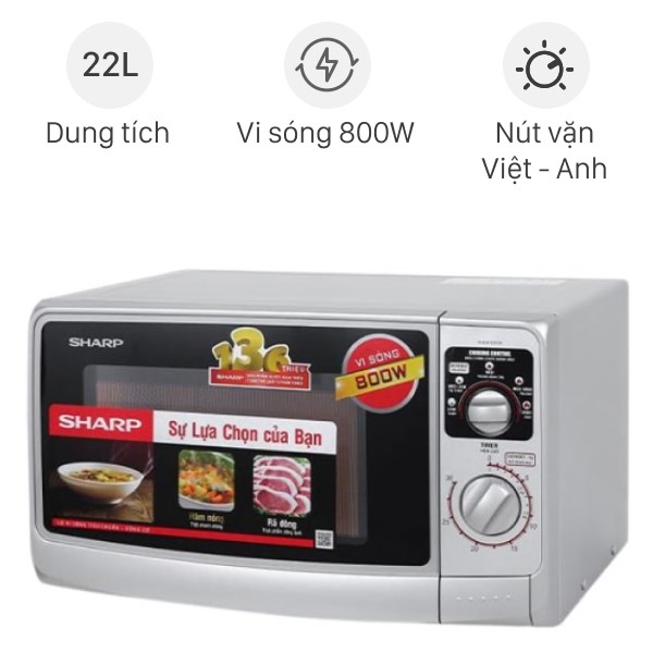 Lò vi sóng Sharp R-20A1(S)VN 22 lít