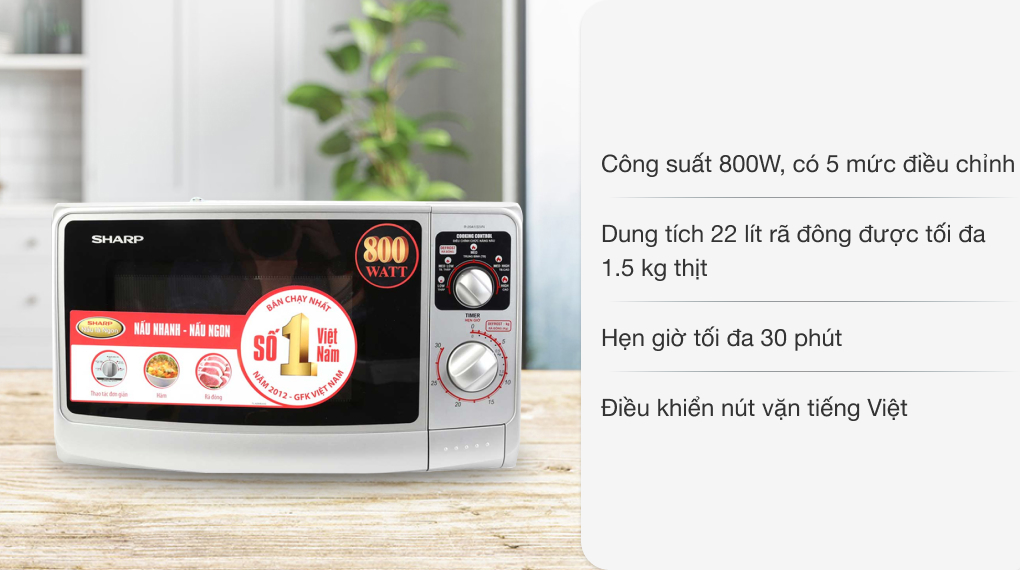 Lò vi sóng Sharp R-20A1(S)VN 22 lít