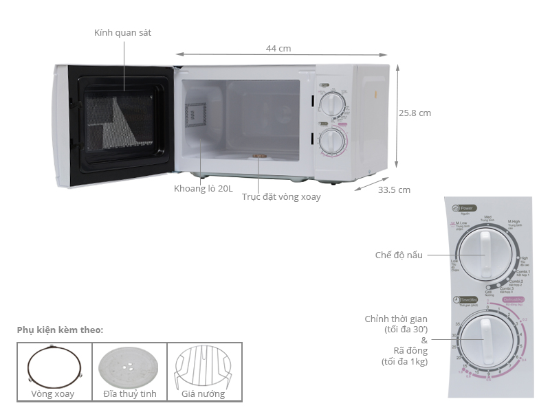 Lò vi sóng Sanyo EM-G2088V(VE3) 20 lít