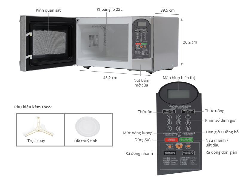 Lò vi sóng Sharp R-23A1(S)VN 22 lít