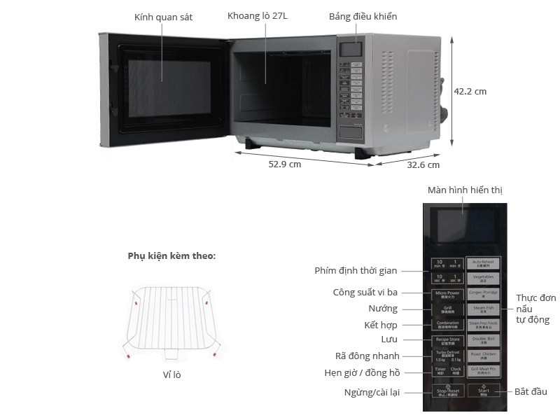 Lò vi sóng Panasonic PALM-NN-GF560MYUE 27 lít