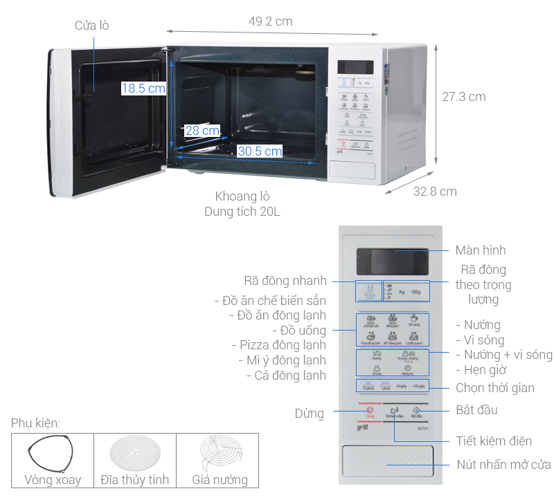 Lò vi sóng Samsung GE731K 20 lít