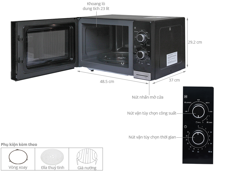 Lò vi sóng có nướng Electrolux EMM2318X 23 lít