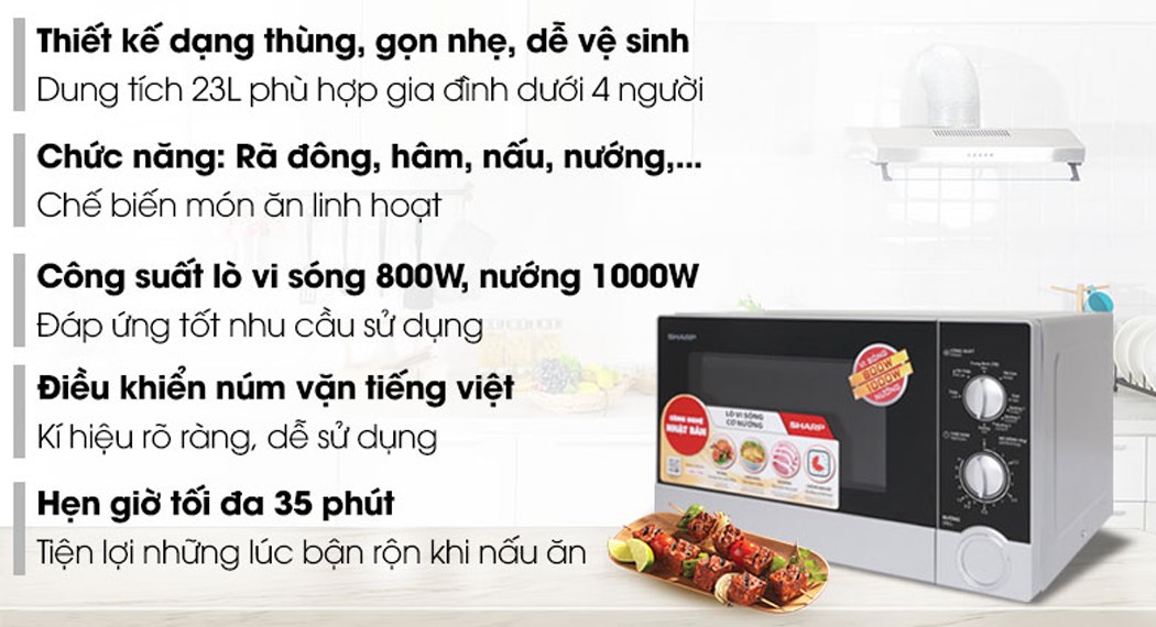 Lò vi sóng có nướng Sharp R-G302VN-S 23 lít - 15