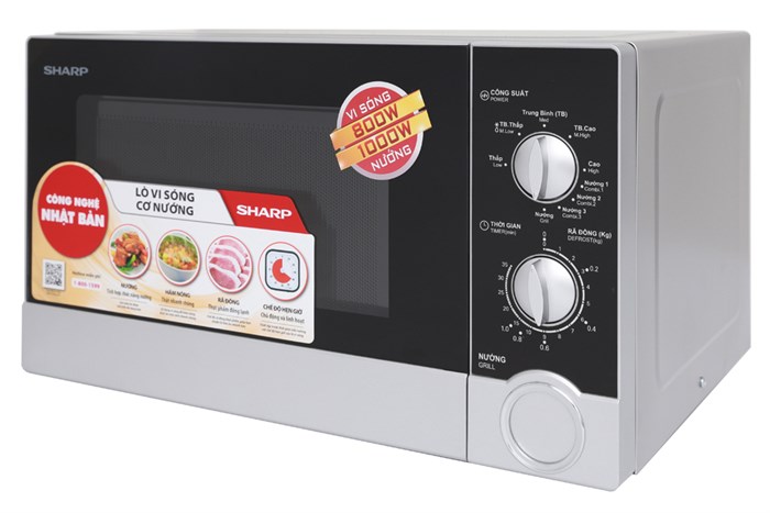 Lò vi sóng có nướng Sharp R-G302VN-S 23 lít Màu Đen