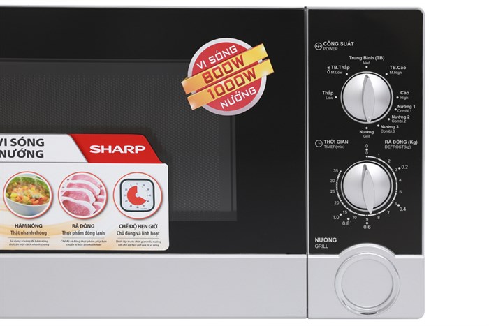 Lò vi sóng có nướng Sharp R-G302VN-S 23 lít Màu Đen