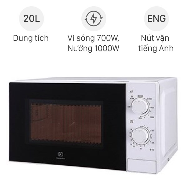 Lò vi sóng có nướng Electrolux EMM2022GW 20 lít
