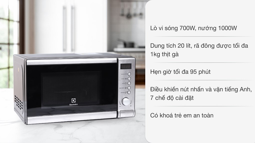 Lò vi sóng có nướng Electrolux EMS2027GX 20 lít