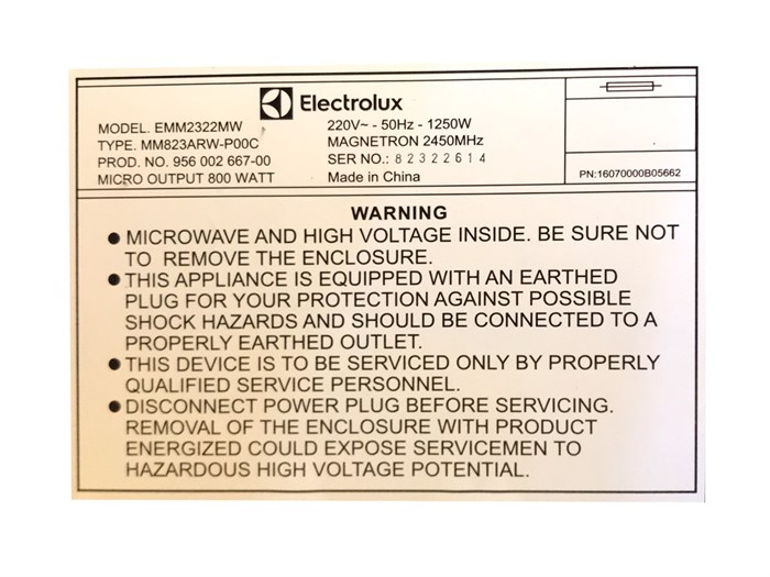 Lò vi sóng Electrolux EMM2322MW 23 lít Màu Trắng