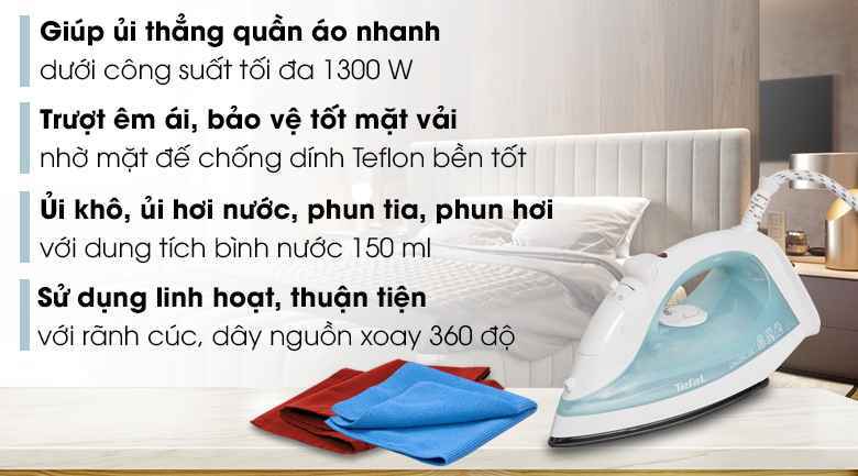Bàn ủi hơi nước Tefal FV1424L0 1300W