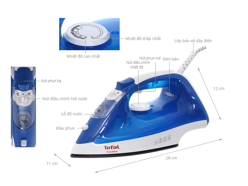 Bàn ủi hơi nước Tefal FV1520L0 2290W