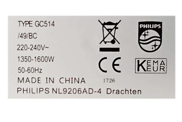 Bàn ủi hơi nước đứng Philips GC514 1600W Màu Trắng - Hồng
