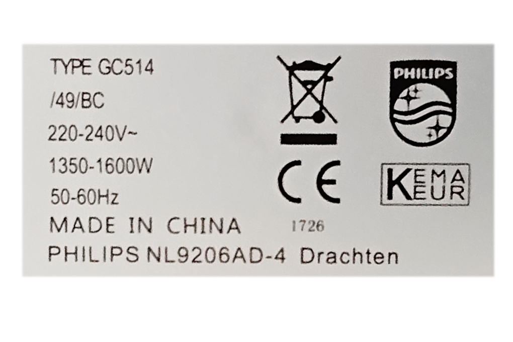 Bàn ủi hơi nước đứng Philips GC514 1600W Màu Trắng - Hồng