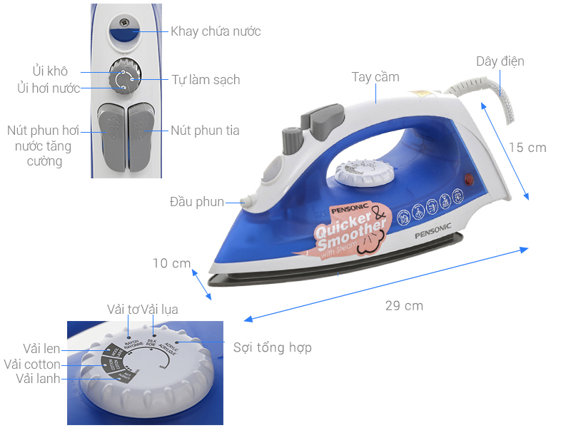 Bàn ủi hơi nước Pensonic PSI-1008