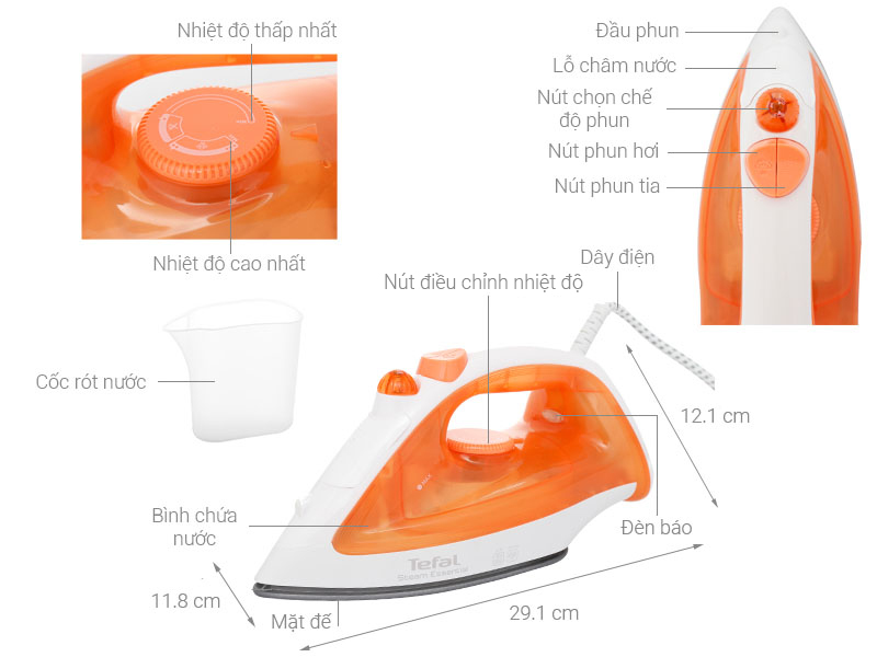 Bàn ủi hơi nước Tefal FV1022T0 1310W