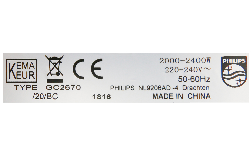 Siêu thị bàn ủi hơi nước Philips GC2670
