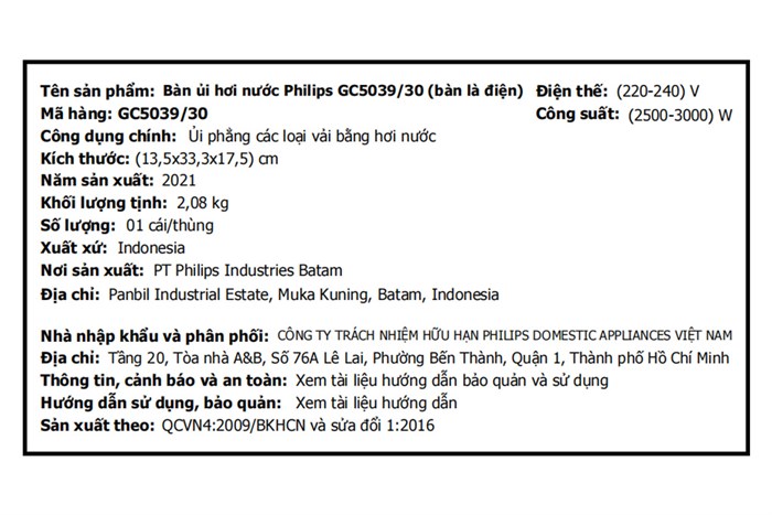 Bàn ủi hơi nước Philips Azur Elite (GC5039) 3000W Màu Đen - Tím