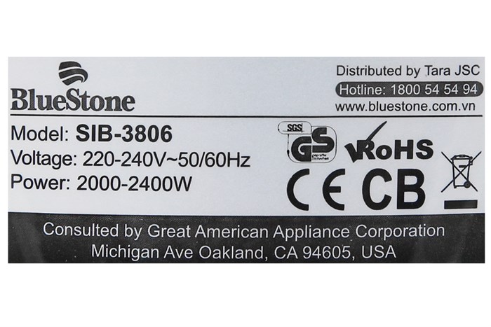 Bàn ủi hơi nước BlueStone SIB-3806 2400W Màu Xanh Dương