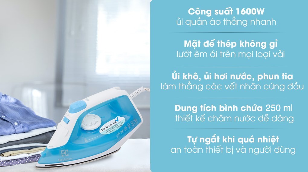 Bàn ủi hơi nước Electrolux ESI4017 1600W