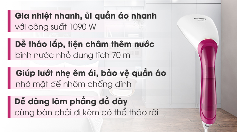 Bàn ủi hơi nước cầm tay Philips GC350 1090W