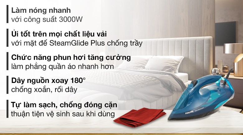 Bàn ủi hơi nước Philips GC4938 3000W