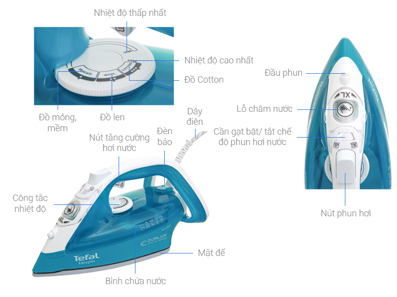 Thông số kỹ thuật Bàn ủi hơi nước Tefal FV3965E0