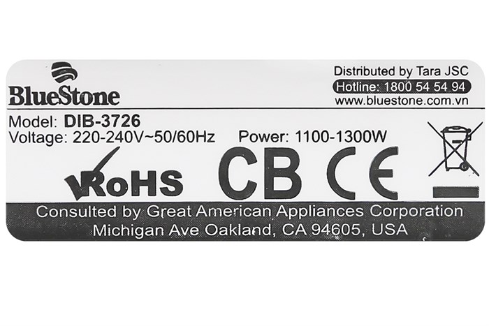 Bàn ủi khô BlueStone DIB-3726 1300W Màu Trắng - Tím