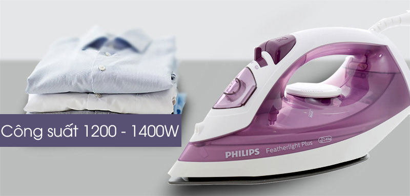 Công suất mạnh mẽ - Bàn ủi hơi nước Philips GC1426/37 Tím