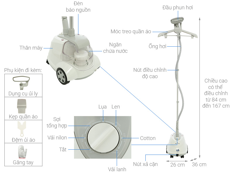 Bàn ủi hơi nước đứng BlueStone GSB-3915 1800W