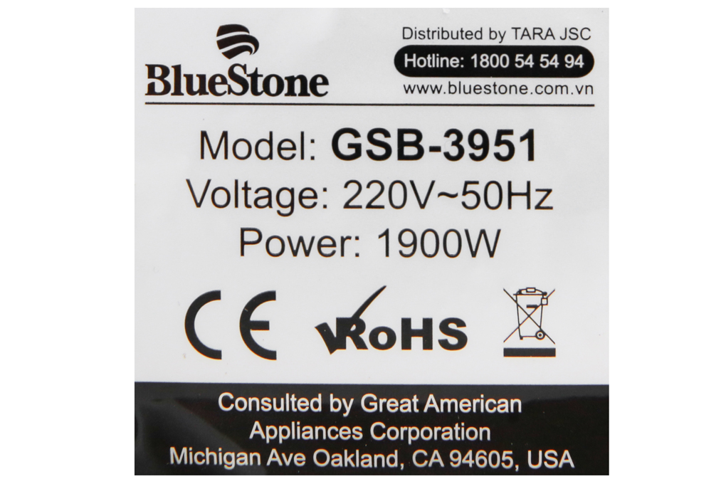 Siêu thị bàn ủi hơi nước đứng Bluestone GSB-3951