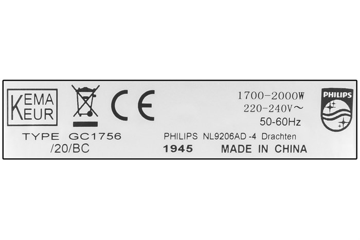 Bàn ủi hơi nước Philips GC1756 2000W Màu Xanh ngọc