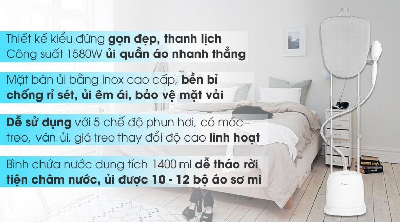 Bàn ủi hơi nước đứng Kangaroo KG-75B8 1580W