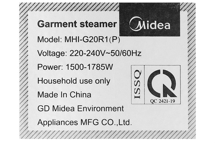 Bàn ủi hơi nước đứng Midea MHI-G20R1 1785W Màu Hồng