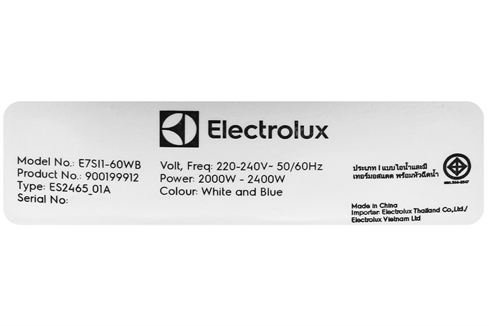 Bàn ủi hơi nước Electrolux E7SI1-60WB 2400W Màu Trắng - Xanh