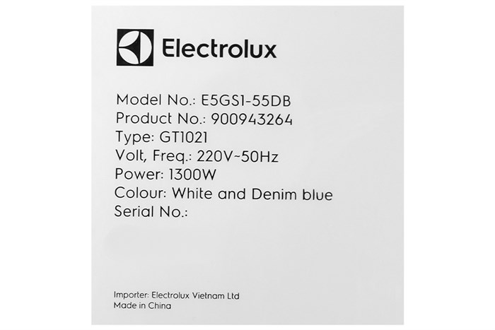 Bàn ủi hơi nước đứng Electrolux E5GS1-55DB 1300W Màu Trắng - Xanh