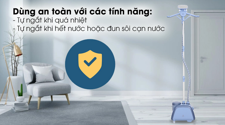 Bàn ủi hơi nước Electrolux E5GS1-89BM - Bảo vệ người dùng và bàn ủi với tính năng tự ngắt khi quá nhiệt, tự ngắt khi hết nước hoặc đun sôi cạn nước