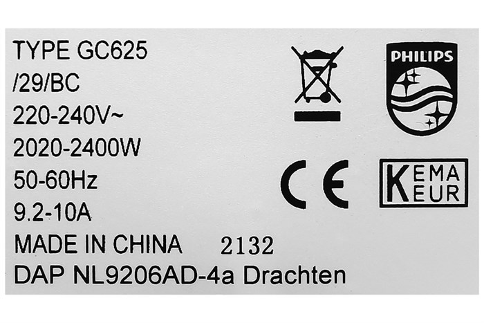 Bàn ủi hơi nước đứng Philips GC625/29 2400W Màu Xanh dương nhạt