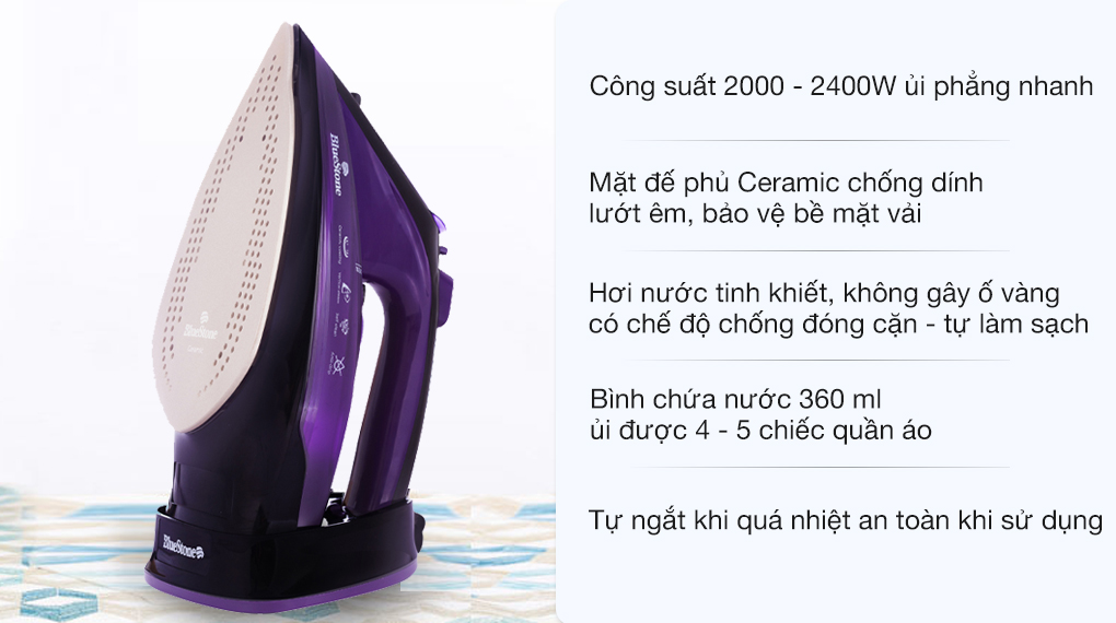 Bàn ủi hơi nước không dây BlueStone SIB-3854 2400W - 2